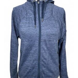 Athleta No Sweat Zip Up Hoodie Sweatshirt Blue Size Small